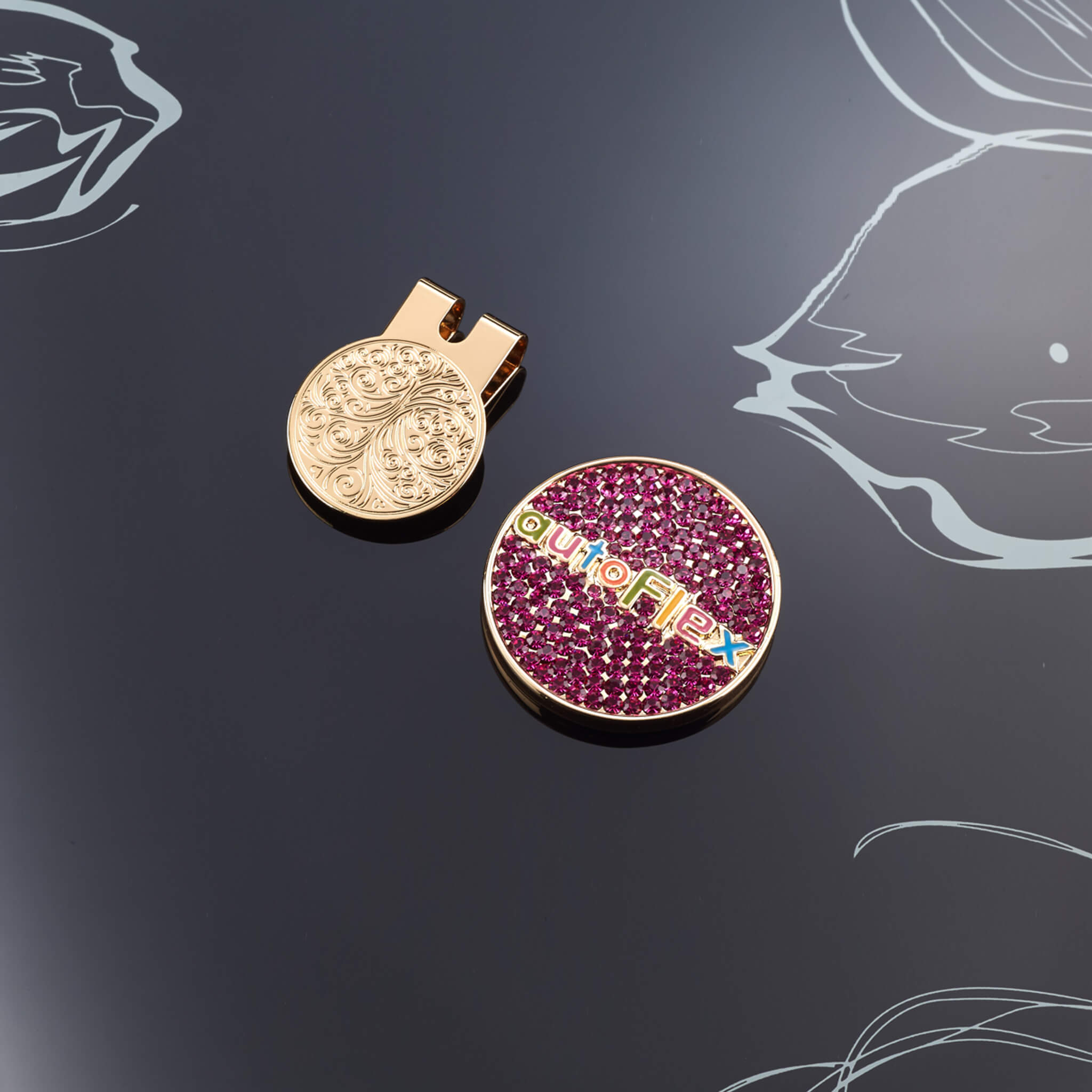 AutoFlex Premium Logo Pink Ball Marker With Gift Box